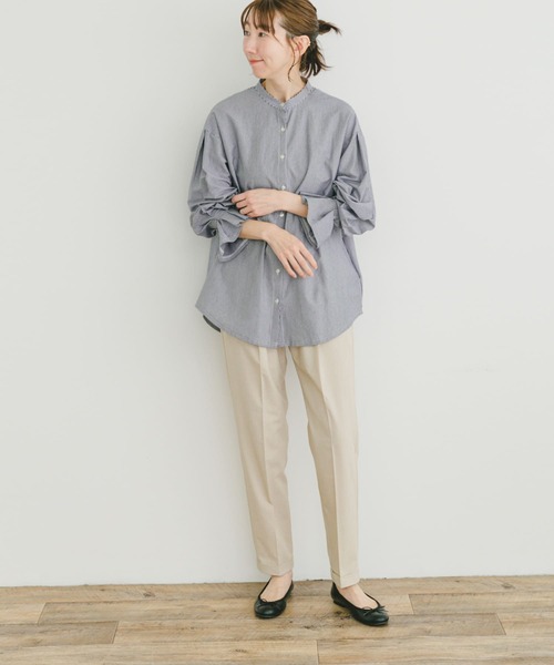 ITEMS URBANRESEARCH(アイテムズ アーバンリサーチ)の「バンドカラーソデタックカットソー(Tシャツ/カットソー・レディース・ストライプ/ホワイト・FREE)」の15枚目の写真