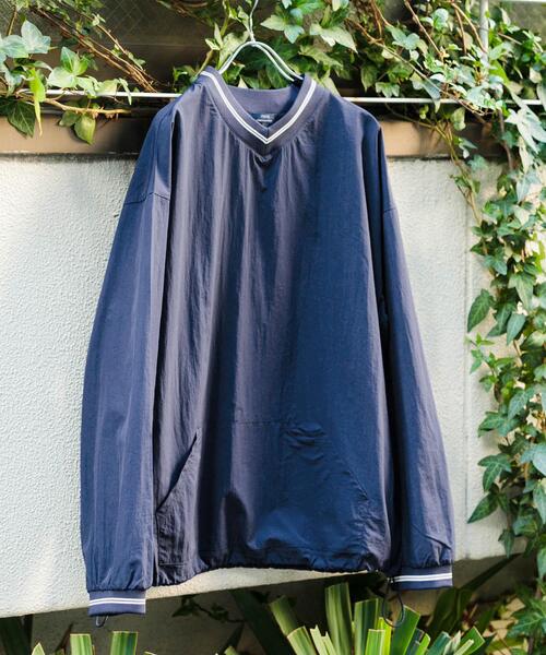 ITEMS URBANRESEARCH(アイテムズ アーバンリサーチ)の「『セットアップ対応』ナイロン ラインリブ ドロストプルオーバー(その他トップス・メンズ・ネイビー/チャコールグレー/ブラック・LARGE/MEDIUM)」の1枚目の写真