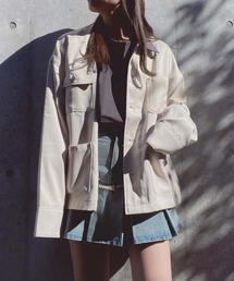 ●ビッグシルエット デザインポケットワークジャケット