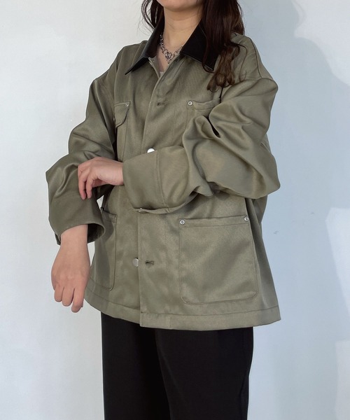 AS KNOW AS plus（アズノゥアズプラス）の「●ビッグシルエット デザインポケットワークジャケット（その他アウター・レディース・アイボリー系/カーキ系・FREE）」の11枚目の写真