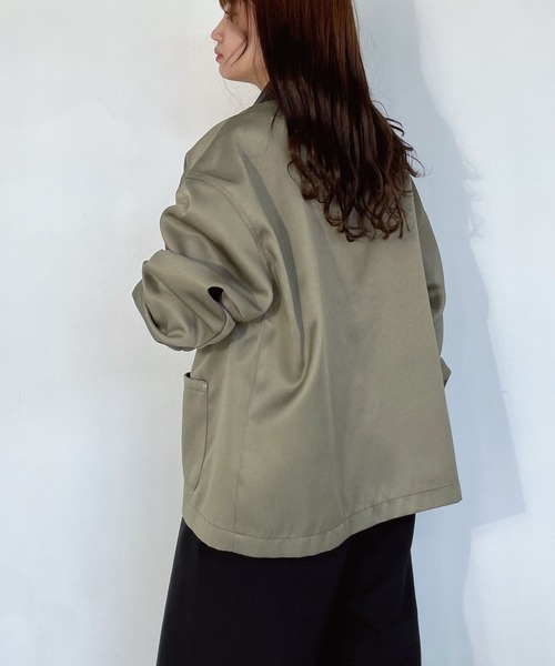 AS KNOW AS plus（アズノゥアズプラス）の「●ビッグシルエット デザインポケットワークジャケット（その他アウター・レディース・アイボリー系/カーキ系・FREE）」の14枚目の写真