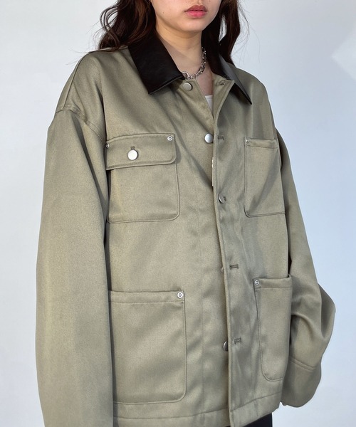 AS KNOW AS plus（アズノゥアズプラス）の「●ビッグシルエット デザインポケットワークジャケット（その他アウター・レディース・アイボリー系/カーキ系・FREE）」の10枚目の写真