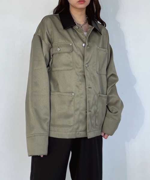 AS KNOW AS plus（アズノゥアズプラス）の「●ビッグシルエット デザインポケットワークジャケット（その他アウター・レディース・アイボリー系/カーキ系・FREE）」の13枚目の写真