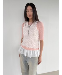 【DIDOT.】フラワーレースハーフスリーブTEE