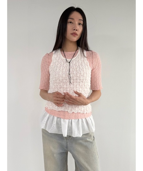 Didot.showroom(ディドット ショールーム)の「【DIDOT.】フラワーレースハーフスリーブTEE(Tシャツ/カットソー・レディース・ブラウン/ピンク/グレー/アイボリー/ブラック・FREE)」の17枚目の写真