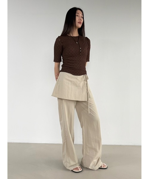 Didot.showroom(ディドット ショールーム)の「【DIDOT.】フラワーレースハーフスリーブTEE(Tシャツ/カットソー・レディース・ブラウン/ピンク/グレー/アイボリー/ブラック・FREE)」の9枚目の写真
