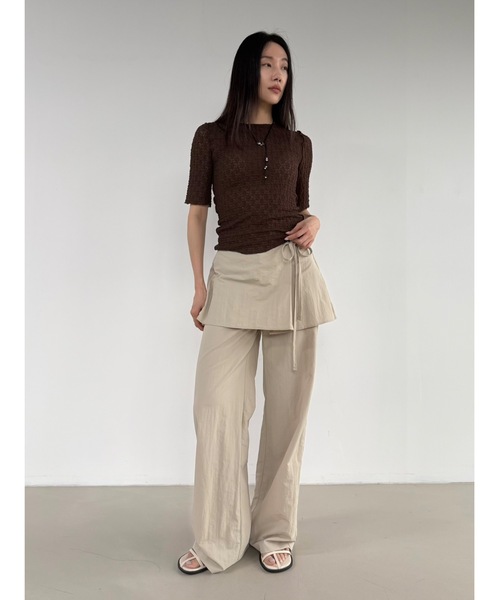 Didot.showroom(ディドット ショールーム)の「【DIDOT.】フラワーレースハーフスリーブTEE(Tシャツ/カットソー・レディース・ブラウン/ピンク/グレー/アイボリー/ブラック・FREE)」の8枚目の写真