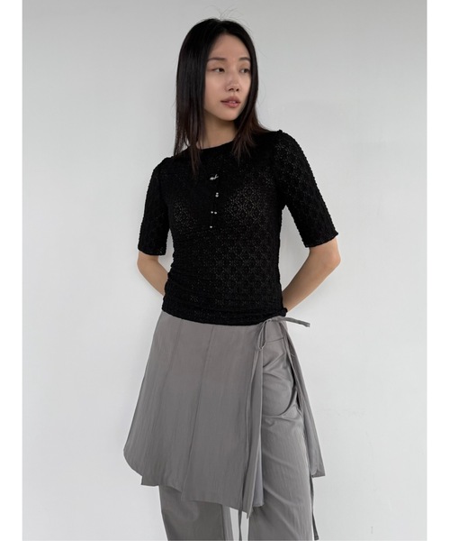 Didot.showroom(ディドット ショールーム)の「【DIDOT.】フラワーレースハーフスリーブTEE(Tシャツ/カットソー・レディース・ブラウン/ピンク/グレー/アイボリー/ブラック・FREE)」の21枚目の写真