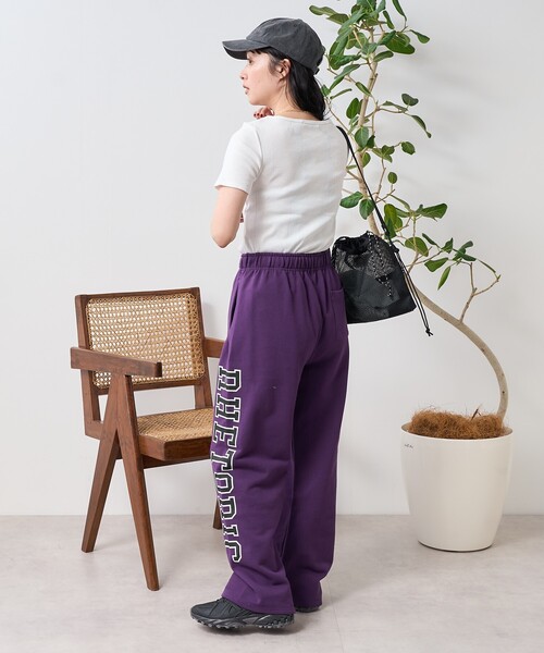 FREAK'S STORE（フリークスストア）の「プリントスウェットパンツ/ ロゴスウェットパンツ（スウェットパンツ・レディース・杢グレー/パープル・ﾌﾘ-）」の14枚目の写真