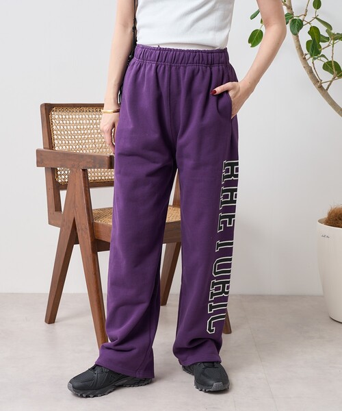 FREAK'S STORE（フリークスストア）の「プリントスウェットパンツ/ ロゴスウェットパンツ（スウェットパンツ・レディース・杢グレー/パープル・ﾌﾘ-）」の15枚目の写真