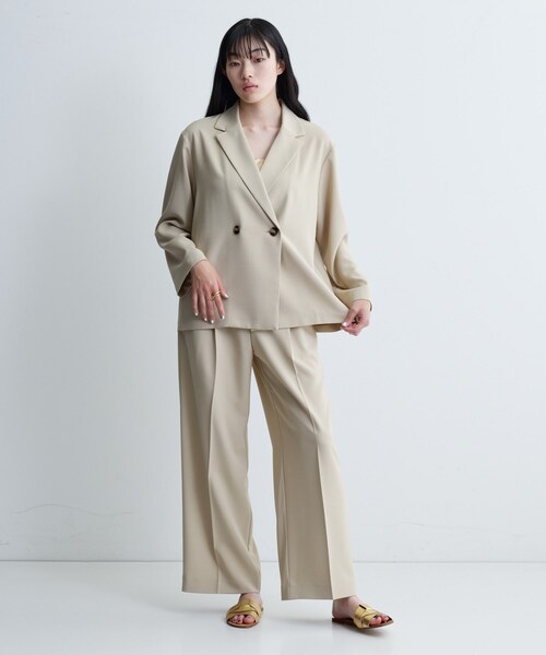 GALLEST(ギャレスト)の「【セットアップ可】モードフィットダブルボタンジャケット【カセット服/オケージョン/通勤】(テーラードジャケット・レディース・チャコールグレー/ブラック/ベージュ/キャメル・36/38/40)」の12枚目の写真