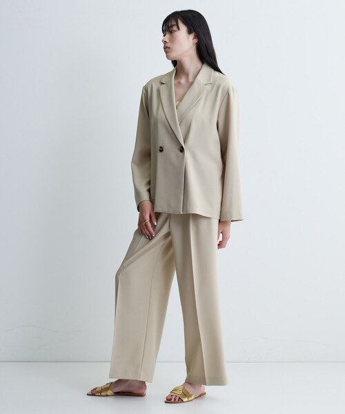 GALLEST(ギャレスト)の「【セットアップ可】モードフィットダブルボタンジャケット【カセット服/オケージョン/通勤】(テーラードジャケット・レディース・チャコールグレー/ブラック/ベージュ/キャメル・36/38/40)」の13枚目の写真