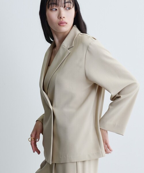 GALLEST(ギャレスト)の「【セットアップ可】モードフィットダブルボタンジャケット【カセット服/オケージョン/通勤】(テーラードジャケット・レディース・チャコールグレー/ブラック/ベージュ/キャメル・36/38/40)」の15枚目の写真