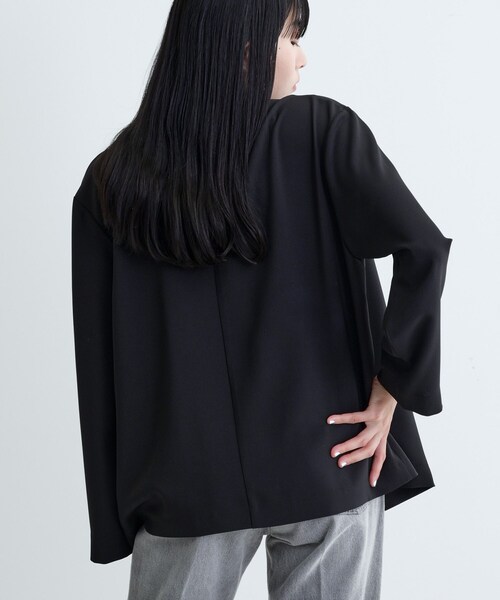 GALLEST(ギャレスト)の「【セットアップ可】モードフィットダブルボタンジャケット【カセット服/オケージョン/通勤】(テーラードジャケット・レディース・チャコールグレー/ブラック/ベージュ/キャメル・36/38/40)」の20枚目の写真