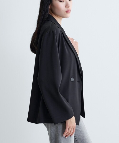 GALLEST(ギャレスト)の「【セットアップ可】モードフィットダブルボタンジャケット【カセット服/オケージョン/通勤】(テーラードジャケット・レディース・チャコールグレー/ブラック/ベージュ/キャメル・36/38/40)」の21枚目の写真