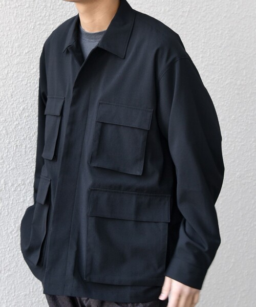 SHIPS any:〈通気性/遮熱〉CALCULO サマートロピカル BDU シャツ◇
