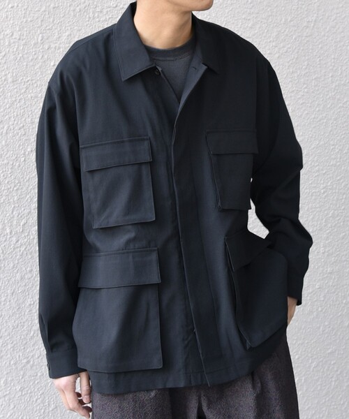 SHIPS any:〈通気性/遮熱〉CALCULO サマートロピカル BDU シャツ◇