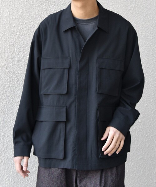 SHIPS any:〈通気性/遮熱〉CALCULO サマートロピカル BDU シャツ◇