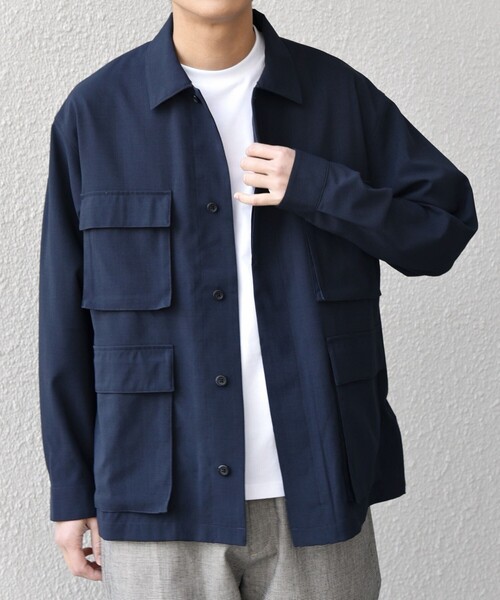 SHIPS any:〈通気性/遮熱〉CALCULO サマートロピカル BDU シャツ◇