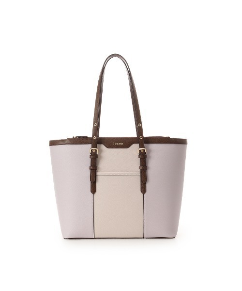 & chouette（アンドシュエット）の「バイカラーベルトデザインA4トートバッグ《通勤・通学》（トートバッグ・レディース・ネイビー/ラベンダー/ダルブルー系/ピンク/グレイッシュベージュ・FREE）」の4枚目の写真