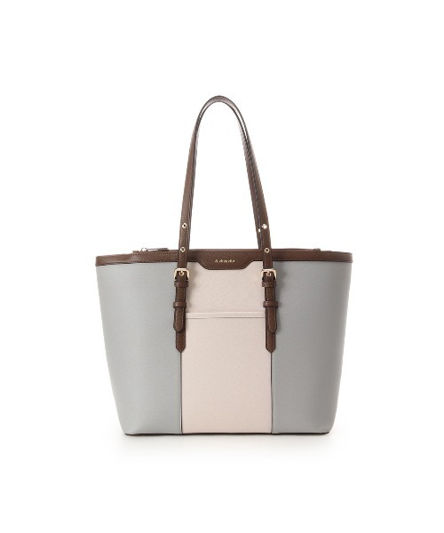 & chouette（アンドシュエット）の「バイカラーベルトデザインA4トートバッグ《通勤・通学》（トートバッグ・レディース・ネイビー/ラベンダー/ダルブルー系/ピンク/グレイッシュベージュ・FREE）」の3枚目の写真