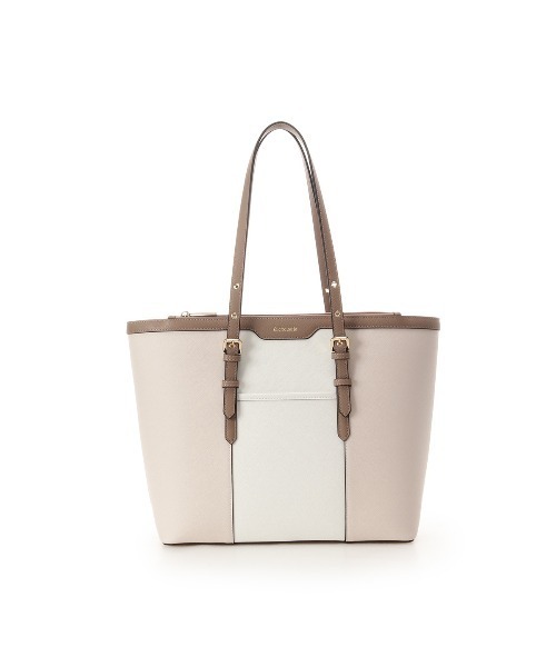 & chouette（アンドシュエット）の「バイカラーベルトデザインA4トートバッグ《通勤・通学》（トートバッグ・レディース・ネイビー/ラベンダー/ダルブルー系/ピンク/グレイッシュベージュ・FREE）」の5枚目の写真