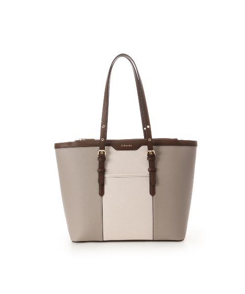 & chouette（アンドシュエット）の「バイカラーベルトデザインA4トートバッグ《通勤・通学》（トートバッグ・レディース・ネイビー/ラベンダー/ダルブルー系/ピンク/グレイッシュベージュ・FREE）」の2枚目の写真