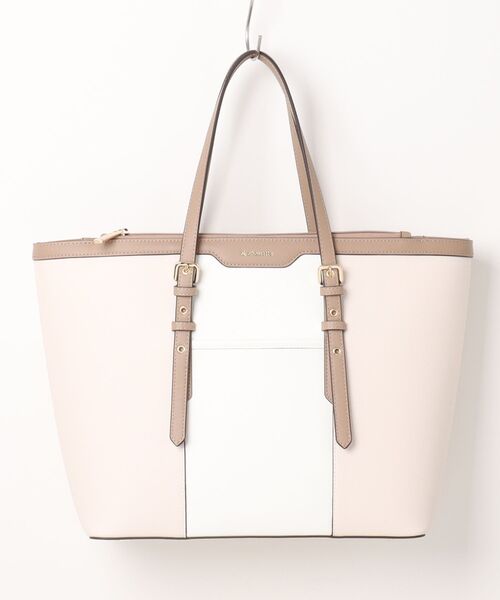 & chouette（アンドシュエット）の「バイカラーベルトデザインA4トートバッグ《通勤・通学》（トートバッグ・レディース・ネイビー/ラベンダー/ダルブルー系/ピンク/グレイッシュベージュ・FREE）」の13枚目の写真