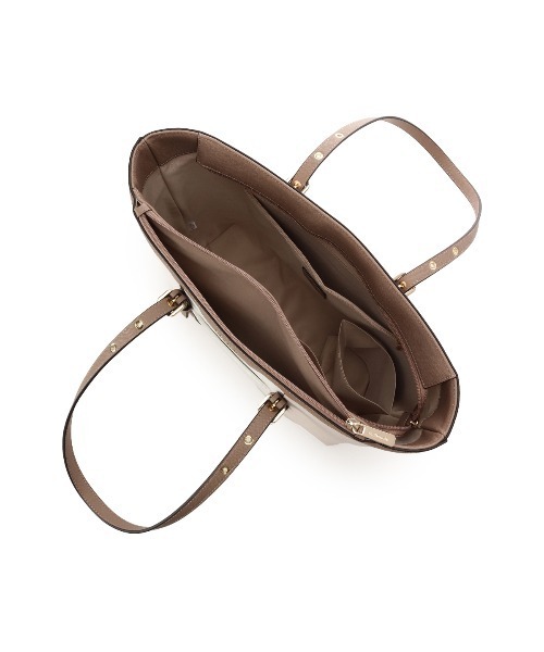 & chouette（アンドシュエット）の「バイカラーベルトデザインA4トートバッグ《通勤・通学》（トートバッグ・レディース・ネイビー/ラベンダー/ダルブルー系/ピンク/グレイッシュベージュ・FREE）」の9枚目の写真