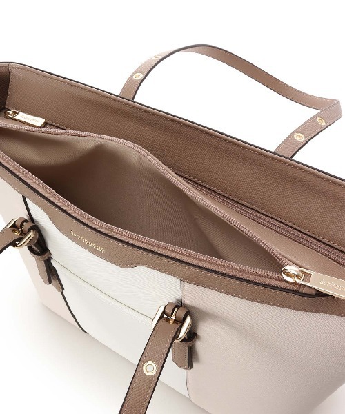 & chouette（アンドシュエット）の「バイカラーベルトデザインA4トートバッグ《通勤・通学》（トートバッグ・レディース・ネイビー/ラベンダー/ダルブルー系/ピンク/グレイッシュベージュ・FREE）」の11枚目の写真