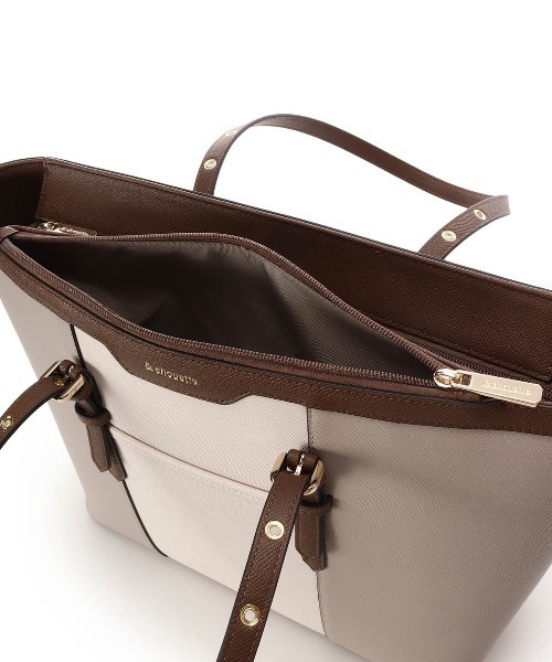 & chouette（アンドシュエット）の「バイカラーベルトデザインA4トートバッグ《通勤・通学》（トートバッグ・レディース・ネイビー/ラベンダー/ダルブルー系/ピンク/グレイッシュベージュ・FREE）」の18枚目の写真