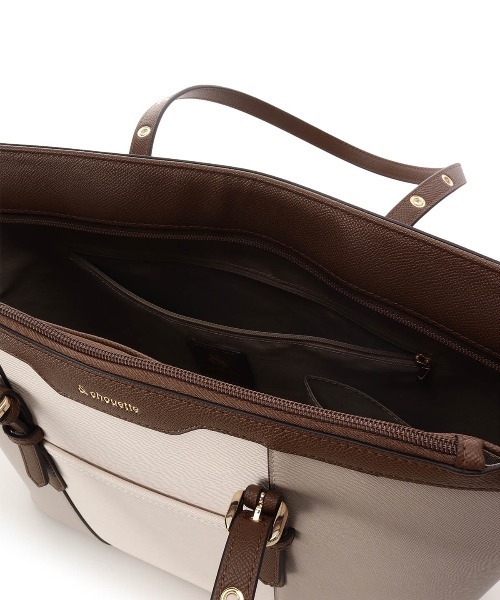 & chouette（アンドシュエット）の「バイカラーベルトデザインA4トートバッグ《通勤・通学》（トートバッグ・レディース・ネイビー/ラベンダー/ダルブルー系/ピンク/グレイッシュベージュ・FREE）」の19枚目の写真