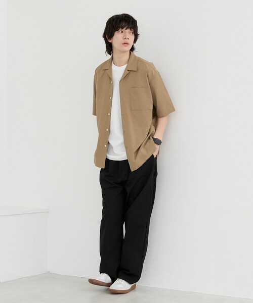 coen(コーエン)の「エンボス加工ビンテージライクオープンカラーシャツ ー吸水速乾ー(シャツ/ブラウス・メンズ・オフホワイト/ブラック/ダークグレー/ベージュ・S/M/L/XL)」の22枚目の写真