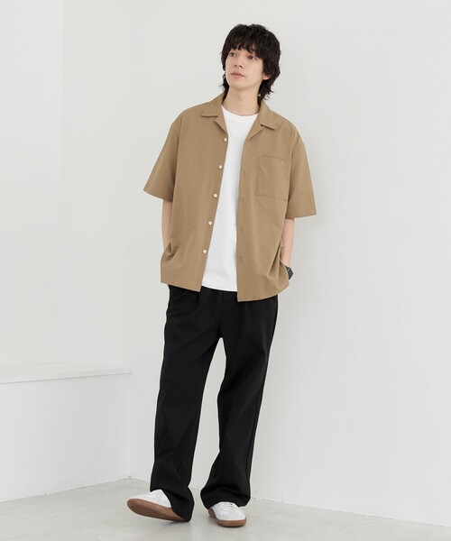 coen(コーエン)の「エンボス加工ビンテージライクオープンカラーシャツ ー吸水速乾ー(シャツ/ブラウス・メンズ・オフホワイト/ブラック/ダークグレー/ベージュ・S/M/L/XL)」の20枚目の写真