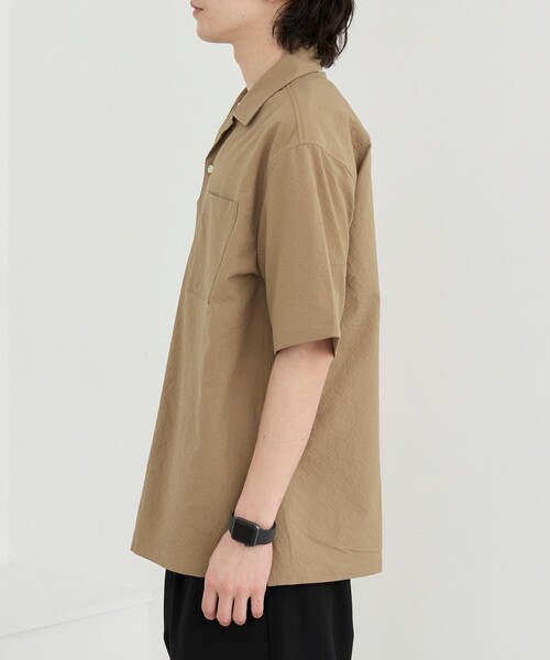 coen(コーエン)の「エンボス加工ビンテージライクオープンカラーシャツ ー吸水速乾ー(シャツ/ブラウス・メンズ・オフホワイト/ブラック/ダークグレー/ベージュ・S/M/L/XL)」の18枚目の写真