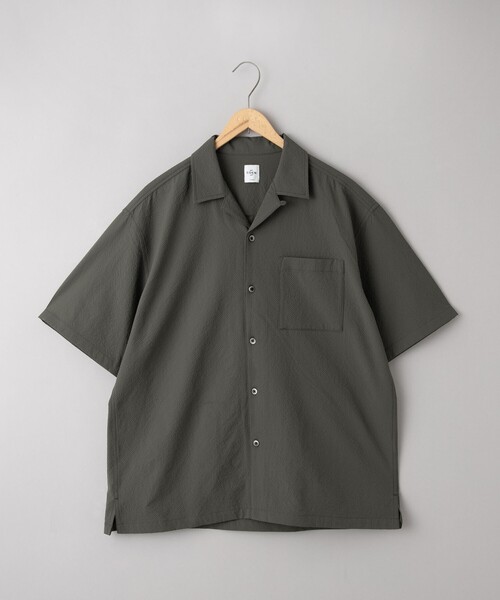 coen(コーエン)の「エンボス加工ビンテージライクオープンカラーシャツ ー吸水速乾ー(シャツ/ブラウス・メンズ・オフホワイト/ブラック/ダークグレー/ベージュ・S/M/L/XL)」の14枚目の写真