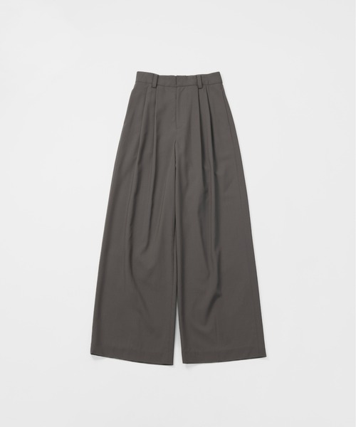 LAPIIS（ラピス）の「TWO TUCK WOOL WIDE TROUSERS（スラックス・メンズ・ブラック/ブラウン系その他・MEDIUM/LARGE）」の2枚目の写真