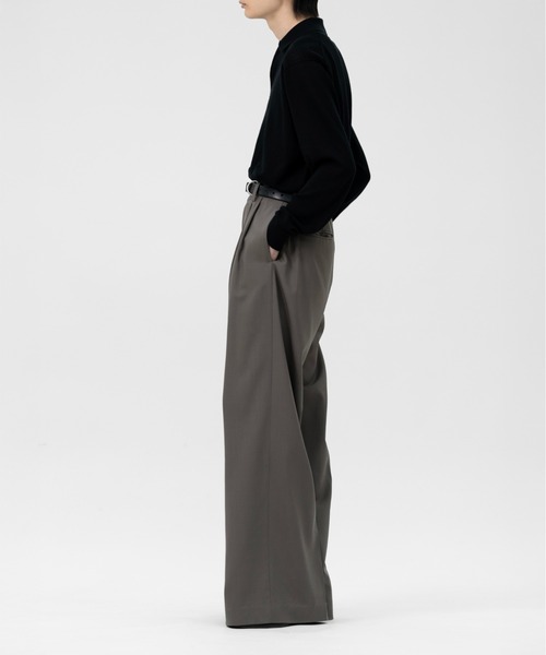 LAPIIS（ラピス）の「TWO TUCK WOOL WIDE TROUSERS（スラックス・メンズ・ブラック/ブラウン系その他・MEDIUM/LARGE）」の5枚目の写真