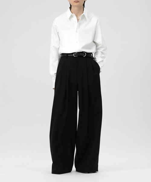 LAPIIS（ラピス）の「TWO TUCK WOOL WIDE TROUSERS（スラックス・メンズ・ブラック/ブラウン系その他・MEDIUM/LARGE）」の15枚目の写真