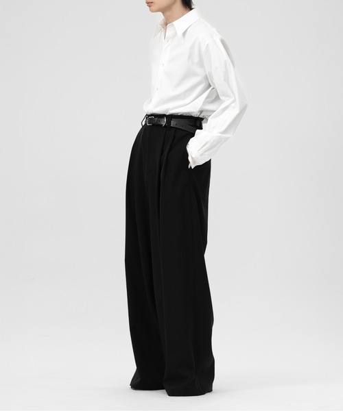 LAPIIS（ラピス）の「TWO TUCK WOOL WIDE TROUSERS（スラックス・メンズ・ブラック/ブラウン系その他・MEDIUM/LARGE）」の17枚目の写真