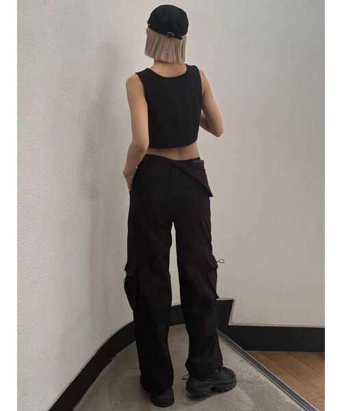 EMODA（エモダ）の「レースアップナイロントップス（Tシャツ/カットソー・レディース・ブラック/グレー/ホワイト・FREE）」の16枚目の写真