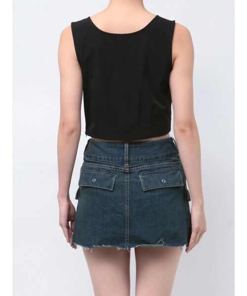 EMODA（エモダ）の「レースアップナイロントップス（Tシャツ/カットソー・レディース・ブラック/グレー/ホワイト・FREE）」の5枚目の写真