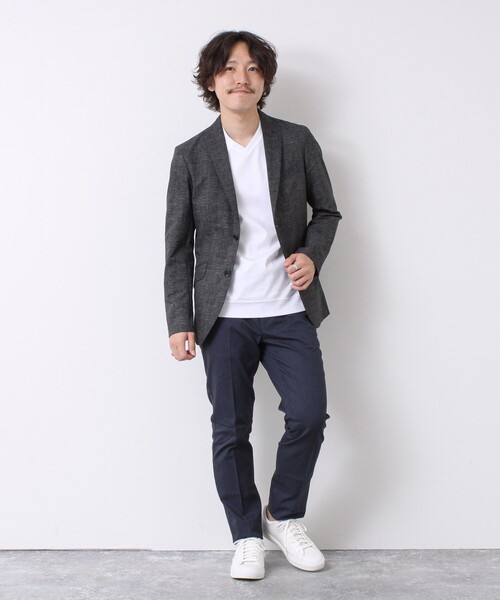NOLLEY’S(ノーリーズ)の「《ビジカジ対応》シルケットスムース Vネック ドレスTシャツ 25SS(Tシャツ/カットソー・メンズ・ホワイト/チャコールグレー/ブラック/グレイッシュベージュ/グレイッシュブルー/キャメル/ライトグレー/ブルー・S/M/L/XL/XXL)」の14枚目の写真