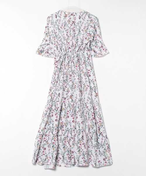 i-dare(アイディア)の「【i-dare】花柄 7分丈 カシュクール フレア ワンピース(ワンピース・レディース・ホワイト・X-LARGE/LARGE/MEDIUM)」の2枚目の写真