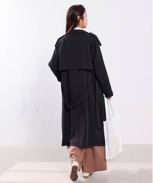 maison de LATIR(メゾンドラティール)の「春こそ本番!着るだけで美しい薄手テロントレンチコート(トレンチコート・レディース・ブラック/ブラウン・M/L)」の21枚目の写真