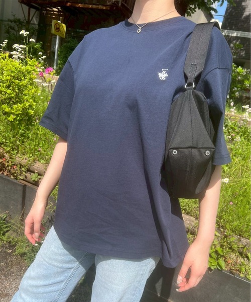 BEVERLY HILLS POLO CLUB（ビバリーヒルズポロクラブ）の「【BEVERLY HILLS POLO CLUB/ビバリーヒルズポロクラブ】刺繍半袖Tシャツ（Tシャツ/カットソー・レディース・ホワイト系3/ブラック系2/ブラック系4/ネイビー系2/ホワイト系1/ホワイト系2/ブラック系1/ブラック系3/ネイビー系1・M/L/LL）」の8枚目の写真