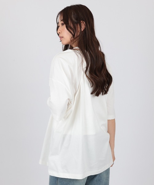 SUWDEE（スーディー）の「asymmetry layered cut tops（Tシャツ/カットソー・レディース・ブラック/ホワイト・FREE）」の8枚目の写真