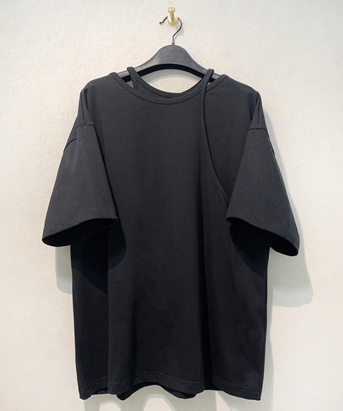 SUWDEE（スーディー）の「asymmetry layered cut tops（Tシャツ/カットソー・レディース・ブラック/ホワイト・FREE）」の18枚目の写真
