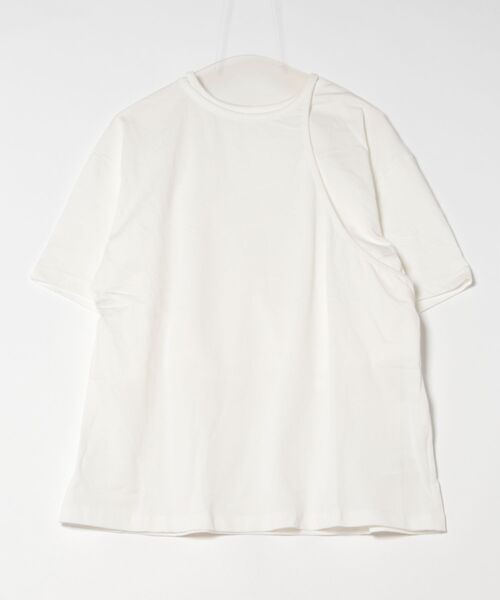 SUWDEE（スーディー）の「asymmetry layered cut tops（Tシャツ/カットソー・レディース・ブラック/ホワイト・FREE）」の4枚目の写真