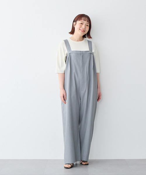 anyfee(エニフィー)の「【anyfee/プラスサイズ】ストレッチタック入りワイドサロペット◆新色追加◆(サロペット/オーバーオール・レディース・ブラック/グレー/チャコール・4L/5L/LL/3L/4L2/3L2/5L2/LL2/4L1/3L1/5L1/LL1)」の5枚目の写真